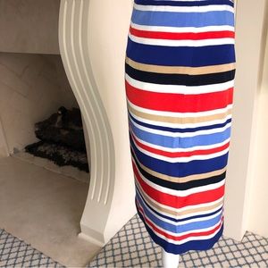 Worth New York Silk Striped Faux Wrap Skirt New Size 10. Runs large more like 12